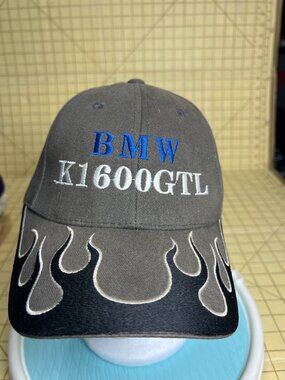 BMW K1600GTL Embroidered Flame Design Gray Adjustable Cap By Magic Headwear